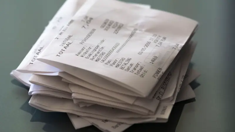Stack old receipt